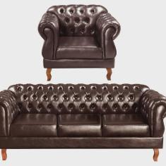 Imagem de Conjunto Sofá Duquesa Chesterfield 3 Lugares + 1 Poltrona