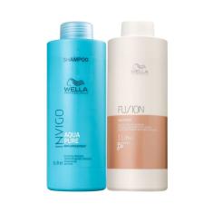Imagem de Kit Shampoo Aqua Pure Invigo E Condicionador Fusion - Wella