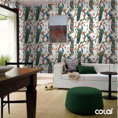 Imagem de Papel De Parede Adesivo Lavável Pavão 18M