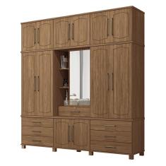 Imagem de Guarda Roupa Casal Londres Capelinha 13.7 13 Portas 7 Gavetas com Espelho - Santos Andirá