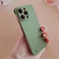 Imagem de Capa fosca sem moldura de cor sólida para iPhone 14 11 12 13 Pro Max Mini XR XS Max X 7 8 Plus Capa protetora para PC rígido, verde claro, para iPhone 13Pro Max