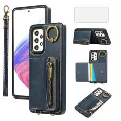 Imagem de Asuwish Capa de telefone para Samsung Galaxy A53 5G capa carteira e protetor de tela de vidro temperado zíper flip anel de crédito suporte suporte celular acessórios A 53 G5 53A SM A536U 6,5 polegadas