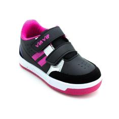 Imagem de Tênis Infantil Menina Via Vip VV3806 - Preto e Roxo-Feminino