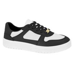 Imagem de Tênis Moleca Flatform Casual Tecido respirável Feminino, Branco preto,