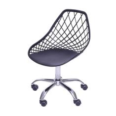 Imagem de Cadeira Giratória Kaila Polipropileno Preta Base Rodizio