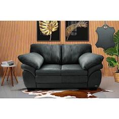 Imagem de Sofá de Couro Legítimo 2 Lugares 1,60m Cama Inbox Monterrey Cinza