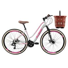 Imagem de Bicicleta Aro 29 Feminina Ksw Retro C Cesta 21V Freio Disco