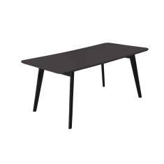 Imagem de Mesa De Jantar Madeira Maciça Slim Tampo De Vidro Móveis Mix Preto Stellar