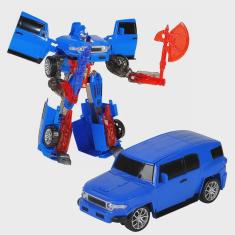 Imagem de Boneco Robô Transforma em Carro 2 em 1 Transmutes Azul L015-18 - Dorémi