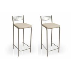 Imagem de Banqueta Sala De Jantar Gênova 2b705nk Kit 2 Un Niquel-nude 16 - Kappesberg