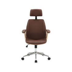 Imagem de Cadeira para Escritório Office Lisboa Natural e Pu Marrom