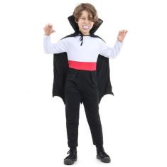 Imagem de Fantasia Vampiro Infantil Com Capa E Dentadura - Halloween