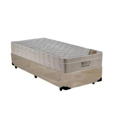 Imagem de Cama Box Solteiro + Colchão de Molas Ensacadas Ortobom Airtech Bege 88cm - Suporta até 150 Kg Por Pessoa