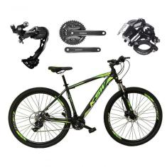 Imagem de Bicicleta Aro 29 Ksw Xlt Alívio E Altus 27v Freio Hidráulico Garfo Trava - Preto-verde Tam.19
