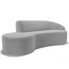 Imagem de Sofá Living  4 Lugares 280cm Braço Direito Mozart D06 Bouclê Cinza - M