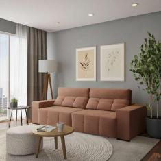 Imagem de Sofá 4 Lugares Retrátil E Reclinável Bari Suede Marrom - Mobly