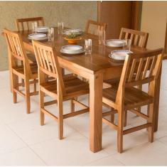 Conjunto Mesa Jantar Ripada 1,60m 6 Cadeiras Confort Madeira