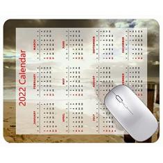 Imagem de Mouse pad calendário 2022 fonte HD mouse pad para jogos praia areia mar cerca do mar tapete para jogos com bordas costuradas