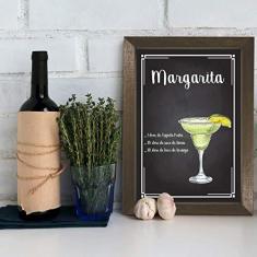 Imagem de Quadro Bebida Margarita 22x32cm Moldura Marrom