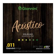 Imagem de Encordoamento Giannini Acústico Violão Aço 011 Bronze