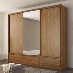 Imagem de Guarda Roupa Casal Lounge 3 Portas c/ Espelho Amendola - Demartez