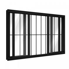 Imagem de Janela de Aluminio 2 Folhas Móveis e 2 Fixas com Grade 120x150cm Lucasa Branco