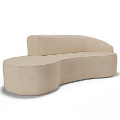 Imagem de Sofá Living 3 Lugares 230cm Braço Direito Mozart D06 Linho Bege Escuro - Mpozenato