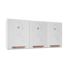 Imagem de Armário De Cozinha De Aço Aéreo Triplo 120cm Branco
