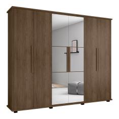 Imagem de Guarda Roupa Com Espelho 6 Portas Bolzano Freijó