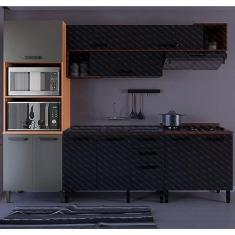 Imagem de Paneleiro Torre Quente 70cm 3 Portas Pimenta Thela Freijó/grafite