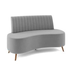 Imagem de Sofá 2 Lugares Living 135Cm Pé Palito Maraú Veludo Cinza K01 - D'Rossi