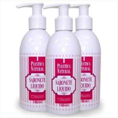 Imagem de Sabonete Liquido Plastica Natural 180Ml Com Colágeno Kit C/3 - Eloisa 