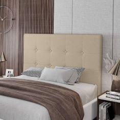 Imagem de Cabeceira Cama Box Casal Queen Size Luana 160cm Sintético Bege - Abmaza