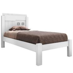 Imagem de Cama Solteiro Letícia Branco Com Colchão