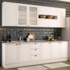 Imagem de Cozinha Completa Dallas 11 Portas 3 Gavetas 100% Mdf Americana Branco - Panorama Móveis