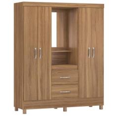 Imagem de Guarda Roupa 4 Portas Com Pés E Espelho Lord Amêndola Touch 42220 Demó