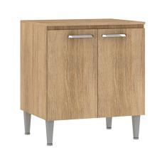 Imagem de Balcão de Cozinha com Tampo 80cm 2 Portas Max Carvalho/Blanche