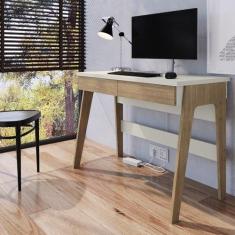 Imagem de Escrivaninha para Escritório 104cm Primazzia Carvalho Mel/Off White