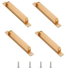 Imagem de AUXBC Maçaneta de porta deslizante de celeiro de 4 peças com base, puxador de portão de liga de alumínio de 18 cm, maçaneta moderna de armário para porta de celeiro deslizante portão armário gaveta