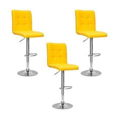 Imagem de Conjunto 3 Banquetas Dublin Material Ecol gico Regulagem De A