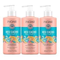 Imagem de Inoar Shampoo + Condicionador + Leave In Meu Cacho Meu Crush 3x400ml
