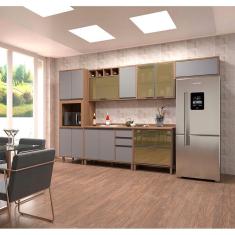 Imagem de Armário De Cozinha 6 Peças Com Tampo E Vidro Reflecta Cinza