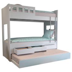 Imagem de Treliche 3 Gavetas com Escada Metalizada Faces F04 Branco - Mpozenato