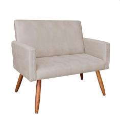 Imagem de Namoradeira Nina Veludo Bege Pés Palito Castanho - Pallazio