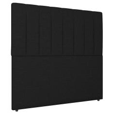 Imagem de Cabeceira Cama Box Casal Ivana 140cm Linho Preto - Desk Design