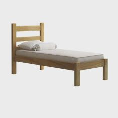 Imagem de Cama Solteiro Em Madeira Maciça Reforçado Rubi Nogueira Nemargi
