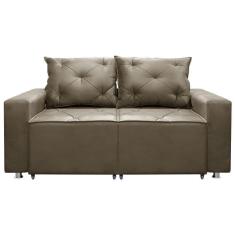 Imagem de Sofá 2 Lugares Retrátil Bariloche Veludo Shop Das Cabeceira Castor