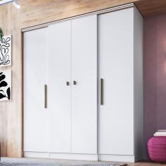 Imagem de Guarda-roupa 4 Portas 2 Gavetas Multimóveis Cr35073 Branco Branco