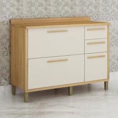 Imagem de Balcão para Cozinha 3 Portas 2 Gavetas 120cm Torino Cinamomo/off White