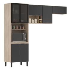 Imagem de Cozinha Modulada Composição 7 Firenze 3 Peças Avena Grafito - Demóbile Avena Grafito